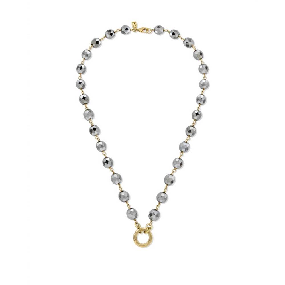 NEW WAXING POETIC women's ensemble necklace - 18" in bright silver